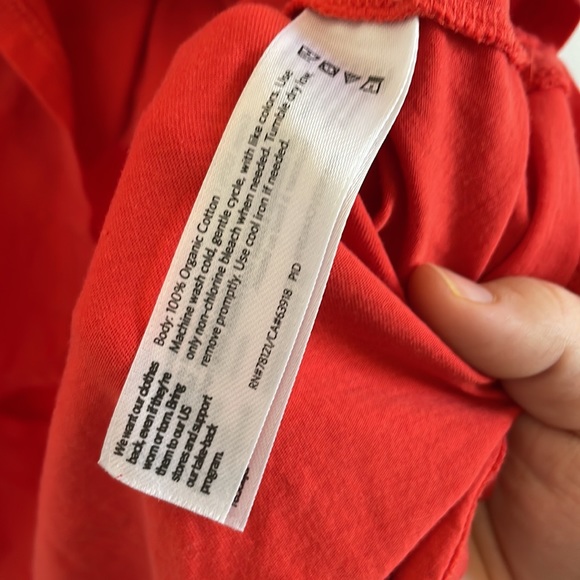 Eileen Fisher Tee Red Sleeveless Organic Cotton S Oversized - Picture 6 of 6